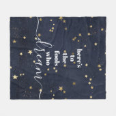 Navy Hier is om dwazen die dromen Gold Stars Moder Fleece Deken (Voorkant (Horizontaal))