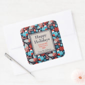 Navy Holiday Birds and Holly Hot Cocoa Mix Label (Envelop)