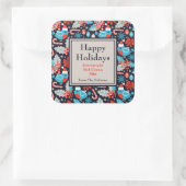 Navy Holiday Birds and Holly Hot Cocoa Mix Label (Tas)