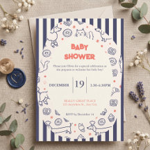 Navy Hondenkattenbakkerij Baby Shower