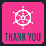 Navy & Hot Pink Nautical Wedding Dank u Sticker<br><div class="desc">Navy Blue en Hot Pink Nautical Wedding Dank U Sticker Donkerblauw en warm roze / fuchsia dank u voor uw sticker met een witte roomafbeelding tussen de bruid en de grooms initialen. Dit is onderdeel van een huwelijksuitnodigingssuite. Overeenkomende producten zijn hieronder beschikbaar. Klik voor meer informatie op bovenstaande button. Andere...</div>