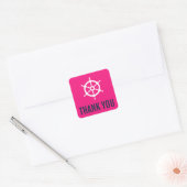 Navy & Hot Pink Nautical Wedding Dank u Sticker (Envelop)