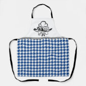 Navy Houndstooth gepersonaliseerd Schort (Voorkant)