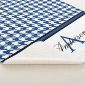 Navy Houndstooth gepersonaliseerd Sherpa Deken (3/4)