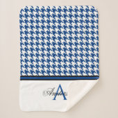Navy Houndstooth gepersonaliseerd Sherpa Deken (Voorkant)