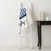 Navy Houndstooth gepersonaliseerd Sherpa Deken (In situ)