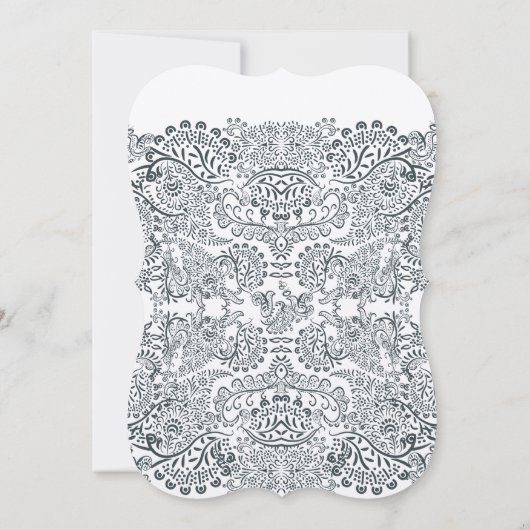 Navy Hummingbird Love Bird Pattern Wedding Invitin Kaart (Achterkant)