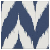 Navy Ikat Chevron Pattern Stof (Close Up)