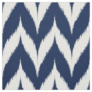 Navy Ikat Chevron Pattern Stof