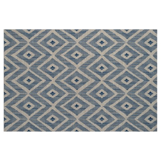 Navy Ikat op natuurlijk linnen Stof (Fat Quarter)