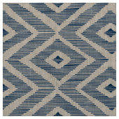 Navy Ikat op natuurlijk linnen Stof (Swatch)