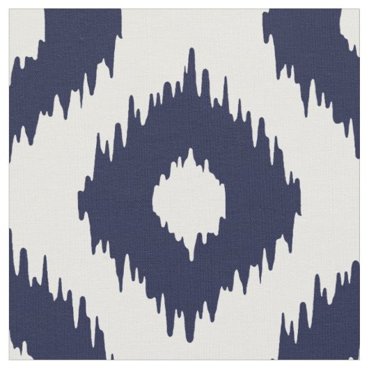 Navy Ikat Pattern Stof (Close Up)