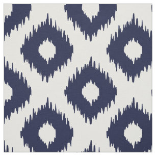 Navy Ikat Pattern Stof