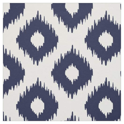 Navy Ikat Pattern Stof (Swatch)