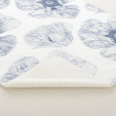 Navy Illustrated Poppy Flower Sherpa Deken (3/4)