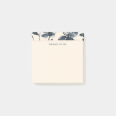 Navy Indigo Bloemige Crème Takenlijst Post-it® Notes (Voorkant)