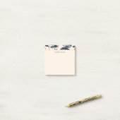 Navy Indigo Bloemige Crème Takenlijst Post-it® Notes (Op bureau)