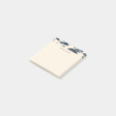 Navy Indigo Bloemige Crème Takenlijst Post-it® Notes (Schuin)