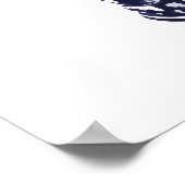 Navy Indigo Blue  Floral Ginger Jar Vase Poster (Hoek)