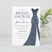 Navy Indigo Blue Sparkle Dress Vrijgezellenfeest V Kaart (Staand voorkant)