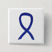 Navy, Indigo, Dark Blue Awareness Ribbon Pin Vierkante Button 5,1 Cm (Voorkant)