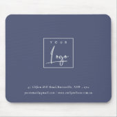 Navy Ink Blue Custom Promotion Business Logo Muismat (Voorkant)