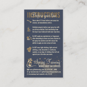 Navy Instructies Spray Tan Voor Nazorg Gids Visitekaartje