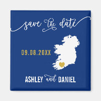 Navy Ireland Wedding Save the Date Irish Map