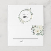 Navy Ivoor Bloemen Bruiloft Plaats Kaart Plaatskaartje (Buitenkant ongevouwen)