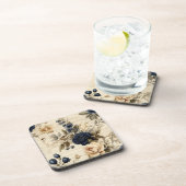  Navy & Ivoor Flowers Wedding Onderzetter (Rechterzijde)