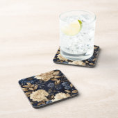  Navy & Ivoor Roos bruiloft Onderzetter, Elegant Bier Onderzetter (Rechterzijde)