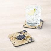  Navy & Ivoor Roos Wedding Onderzetter (Rechterzijde)