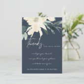 NAVY IVORY WHITE FLORAL CORPORATE BUSINTE LOGO BEDANKKAART (Staand voorkant)