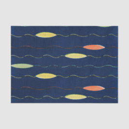 NAVY JAPANESE WOODBLOCK PATTERN TISSUE PAPIER