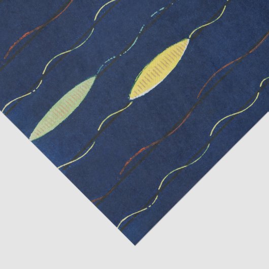 NAVY JAPANESE WOODBLOCK PATTERN TISSUE PAPIER (Detail)
