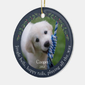 Navy Jingle Bells Pet Dog Christmas Keramisch Ornament (Links)