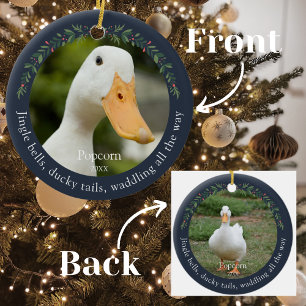 Navy Jingle Bells Pet Duck Kerstmis Keramisch Ornament
