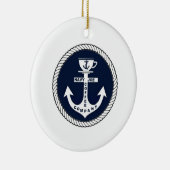 Navy Joe Coffee Company met kerstversiering Keramisch Ornament (Rechts)