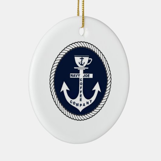 Navy Joe Coffee Company met kerstversiering Keramisch Ornament (Rechts)