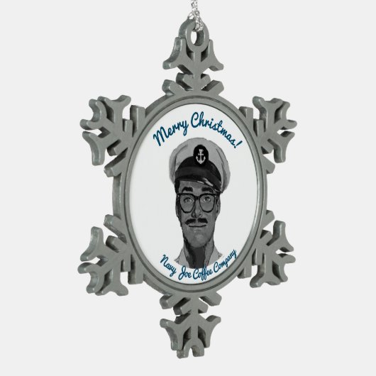 Navy Joe Coffee-kerstversiering Tin Sneeuwvlok Ornament (Links)