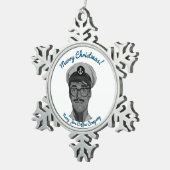 Navy Joe Coffee-kerstversiering Tin Sneeuwvlok Ornament (Rechts)