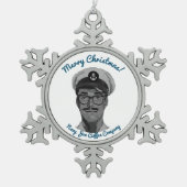 Navy Joe Coffee-kerstversiering Tin Sneeuwvlok Ornament (Voorkant)
