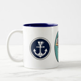 Navy Joe koffiebeker voor Navy Joe Coffee Company Tweekleurige Koffiemok