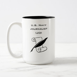 Navy Journalist Two-Tone Mok, 15 oz Tweekleurige Koffiemok