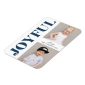 Navy Joyful Modern Kerstfeestdag Foto Magneet (Linkerzijde)