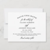 Navy kalligrafie Script bruiloft foto collage Save The Date (Achterkant)