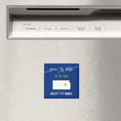 Navy Kansas Wedding Save the Date Map Magneet (Insitu (Vaatwasser))