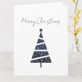 Navy Kerstmis boom eenvoudig logo Kaart (Gele Bloem)
