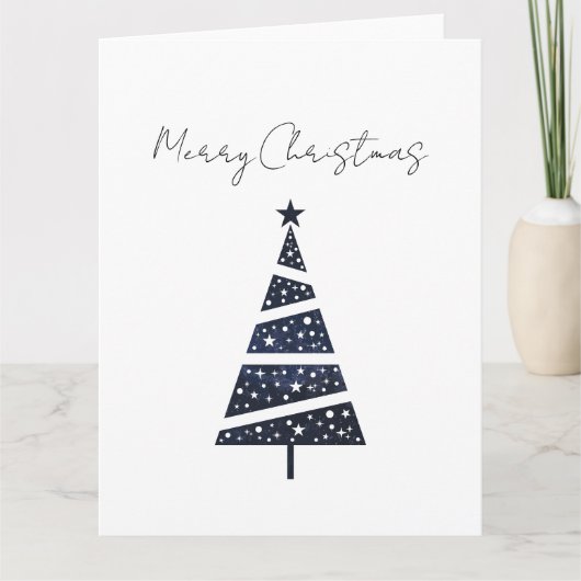 Navy Kerstmis boom eenvoudig logo Kaart (Voorkant)