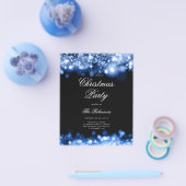 Navy Kerstverlichting Uitnodigen Programma & Menu (Enkel)